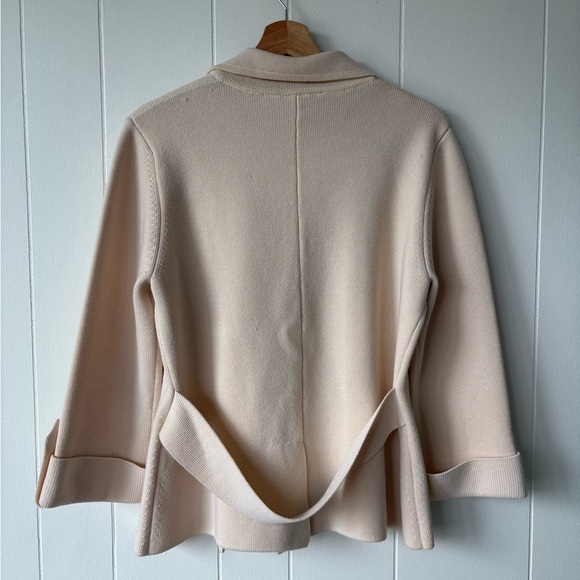 Tory Burch Merino Wool Cream Coat | Size Large - Picture 5 of 12